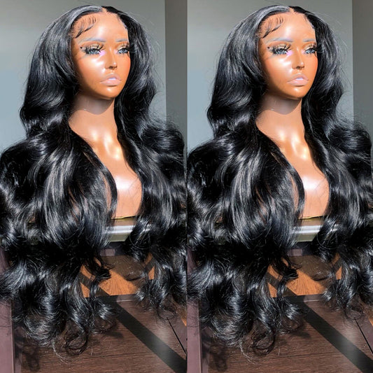 Inch Body Wave Lace Front Human Hair Wigs Peruvian Loo